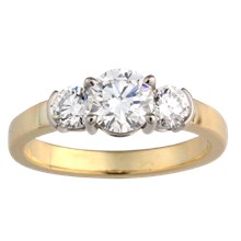Sleek Three Stone Engagement Ring - top view